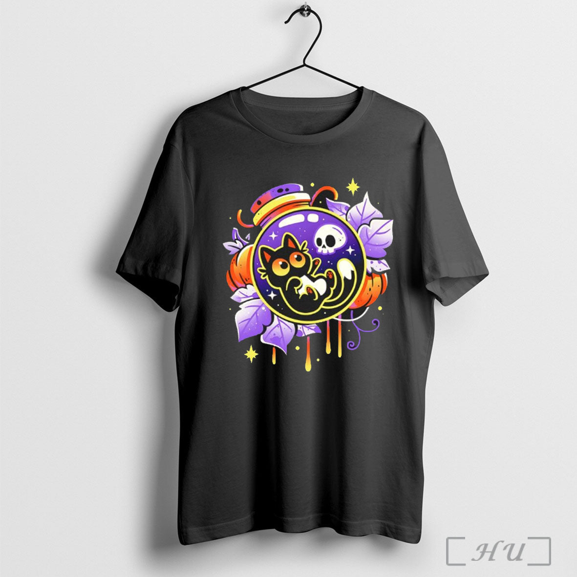 Halloween Bottled Kitten - Adult & Kids T-Shirts, Sweatshirts & Hoodies apparel design preview 1