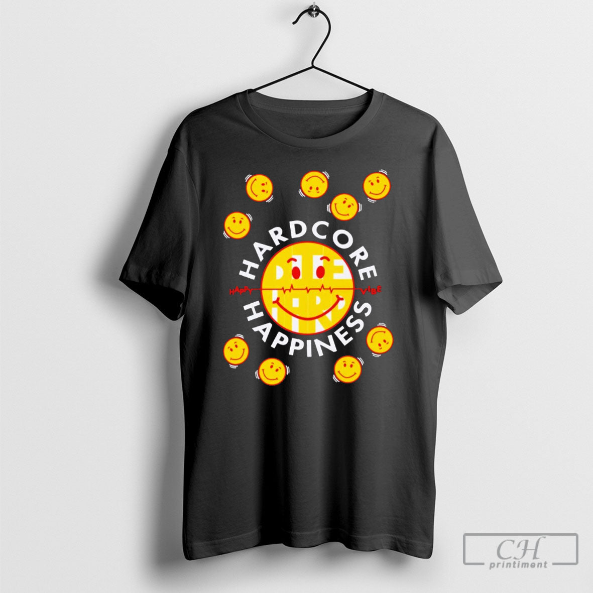 Hardcore Happiness 90s Retro - Adult & Kids T-Shirts, Sweatshirts & Hoodies apparel design preview 1