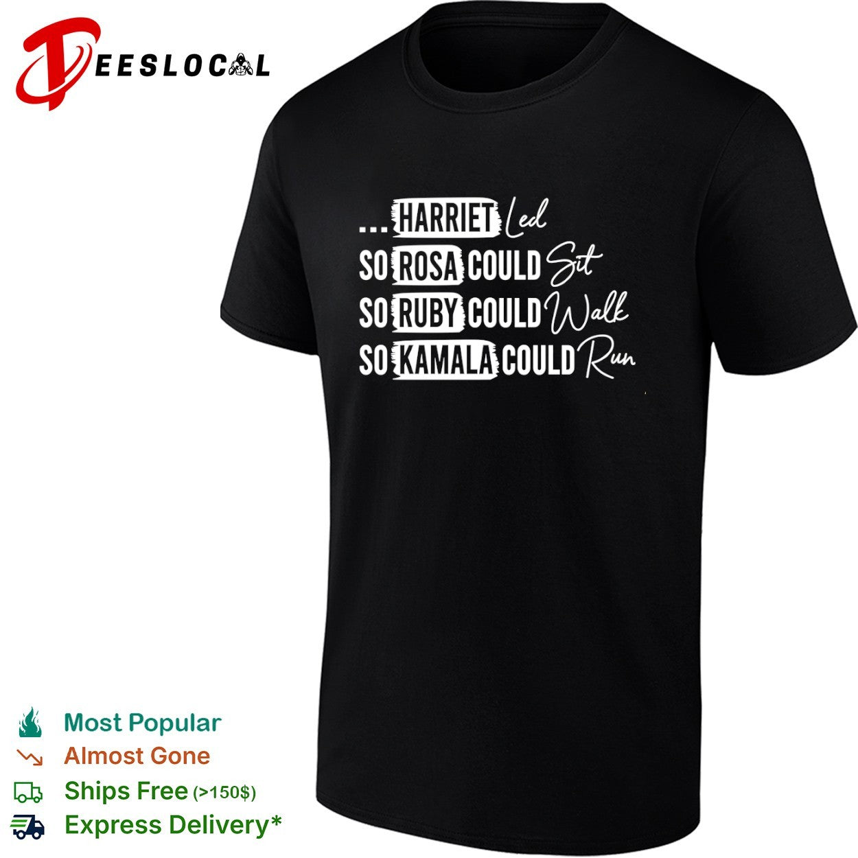 Harriet Tubman Rosa Parks Ruby Bridges and Kamala - Adult & Kids T-Shirts, Sweatshirts & Hoodies apparel design preview 1