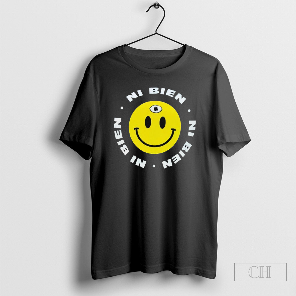 Harrison Bader Wearing Ni Bien Smiley Face - Adult & Kids T-Shirts, Sweatshirts & Hoodies apparel design preview 1