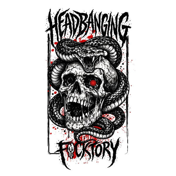 Headbanging Skull And Snake - Adult & Kids T-Shirts, Sweatshirts & Hoodies apparel design preview 1