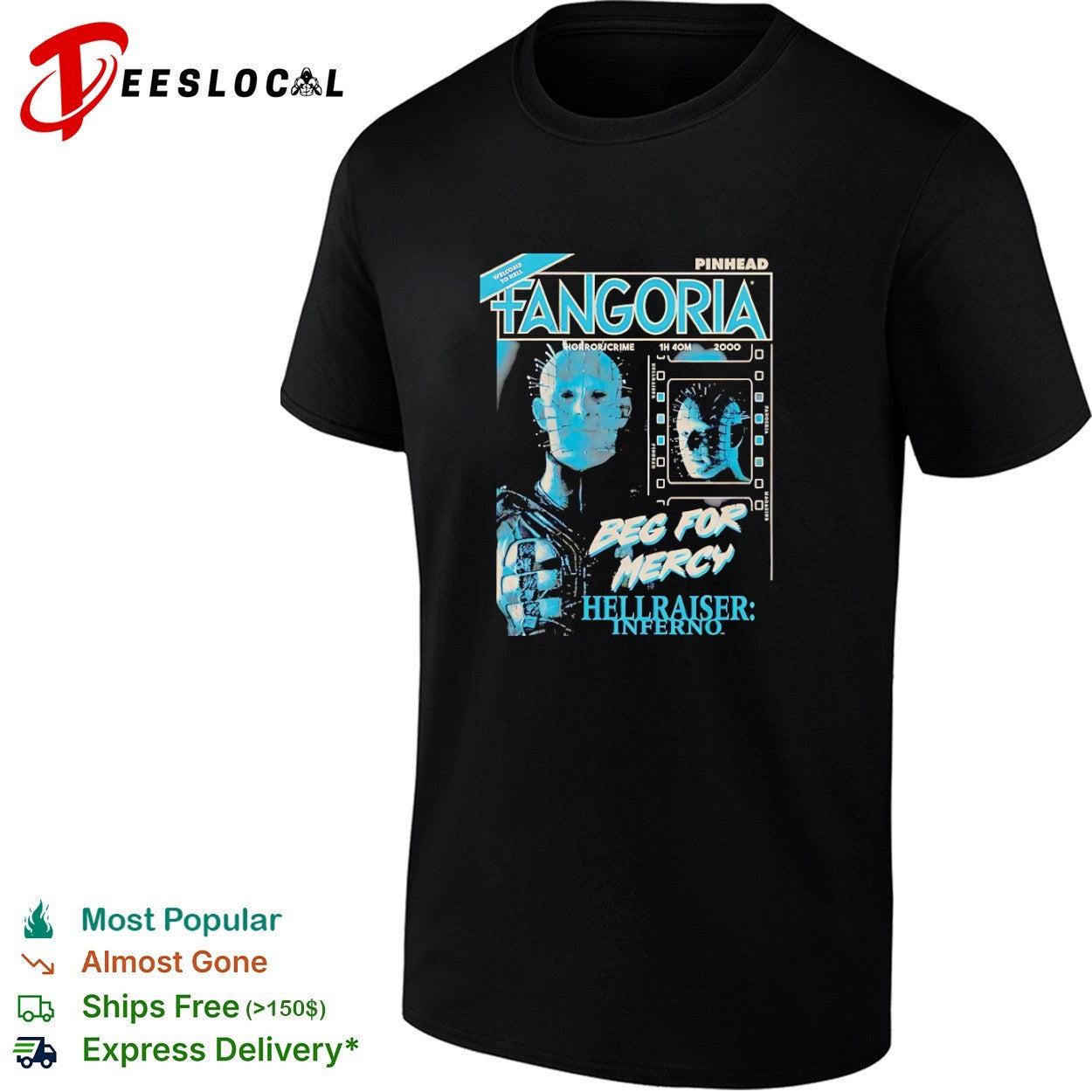 Hellraiser Pinhead welcome to hell magazine cover - Adult & Kids T-Shirts, Sweatshirts & Hoodies apparel design preview 1