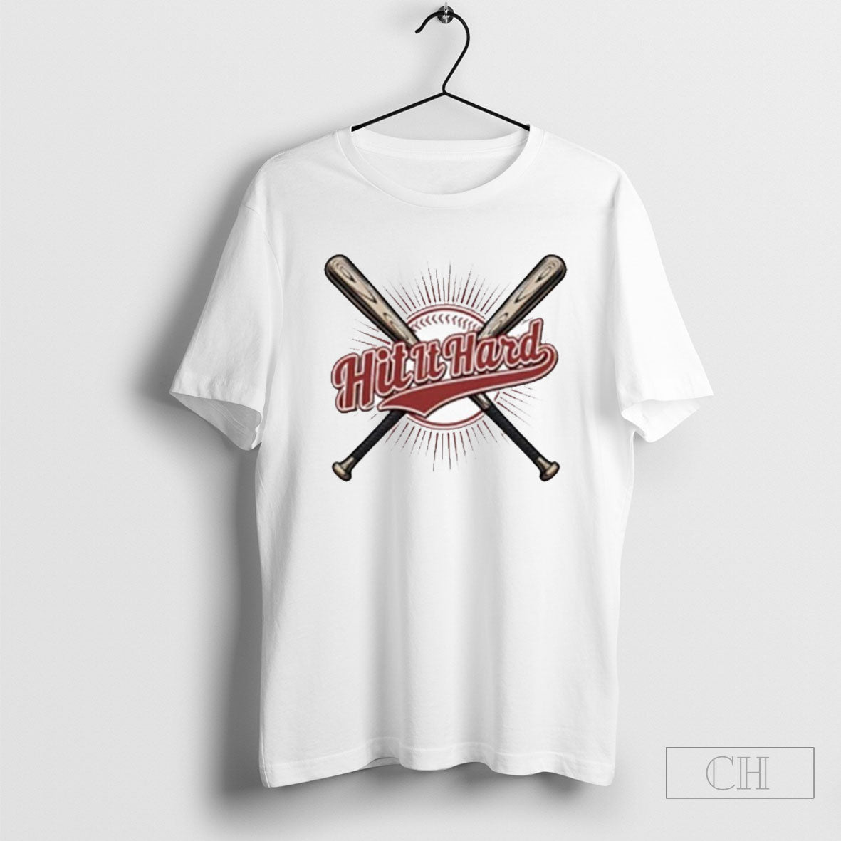 Hit It Hard Baseball - Adult & Kids T-Shirts, Sweatshirts & Hoodies apparel design preview 1