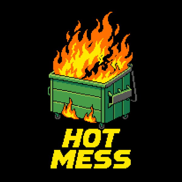 Hot Mess Dumpster Fire Funny - Adult & Kids T-Shirts, Sweatshirts & Hoodies apparel design preview 1