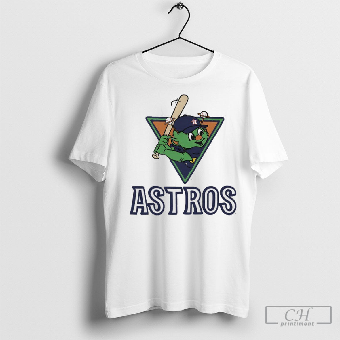 Houston Astros Baseball Orbit Mascot Slugger Swing - Adult & Kids T-Shirts, Sweatshirts & Hoodies apparel design preview 1