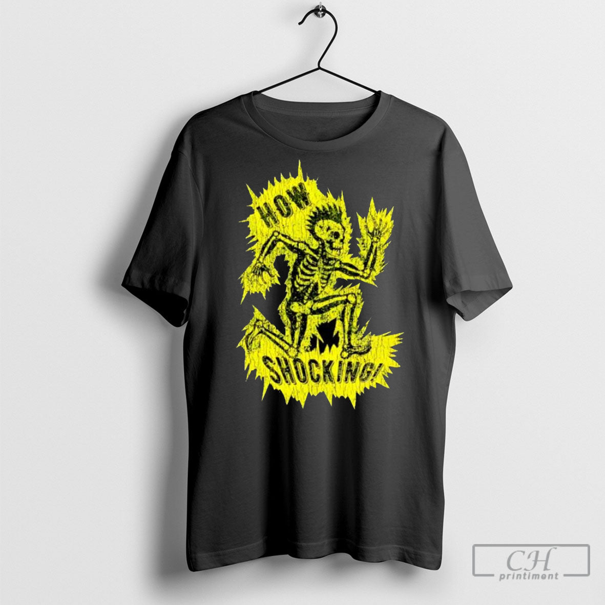 How Shocking Skeleton Mohawk Electricity Punk - Adult & Kids T-Shirts, Sweatshirts & Hoodies apparel design preview 1