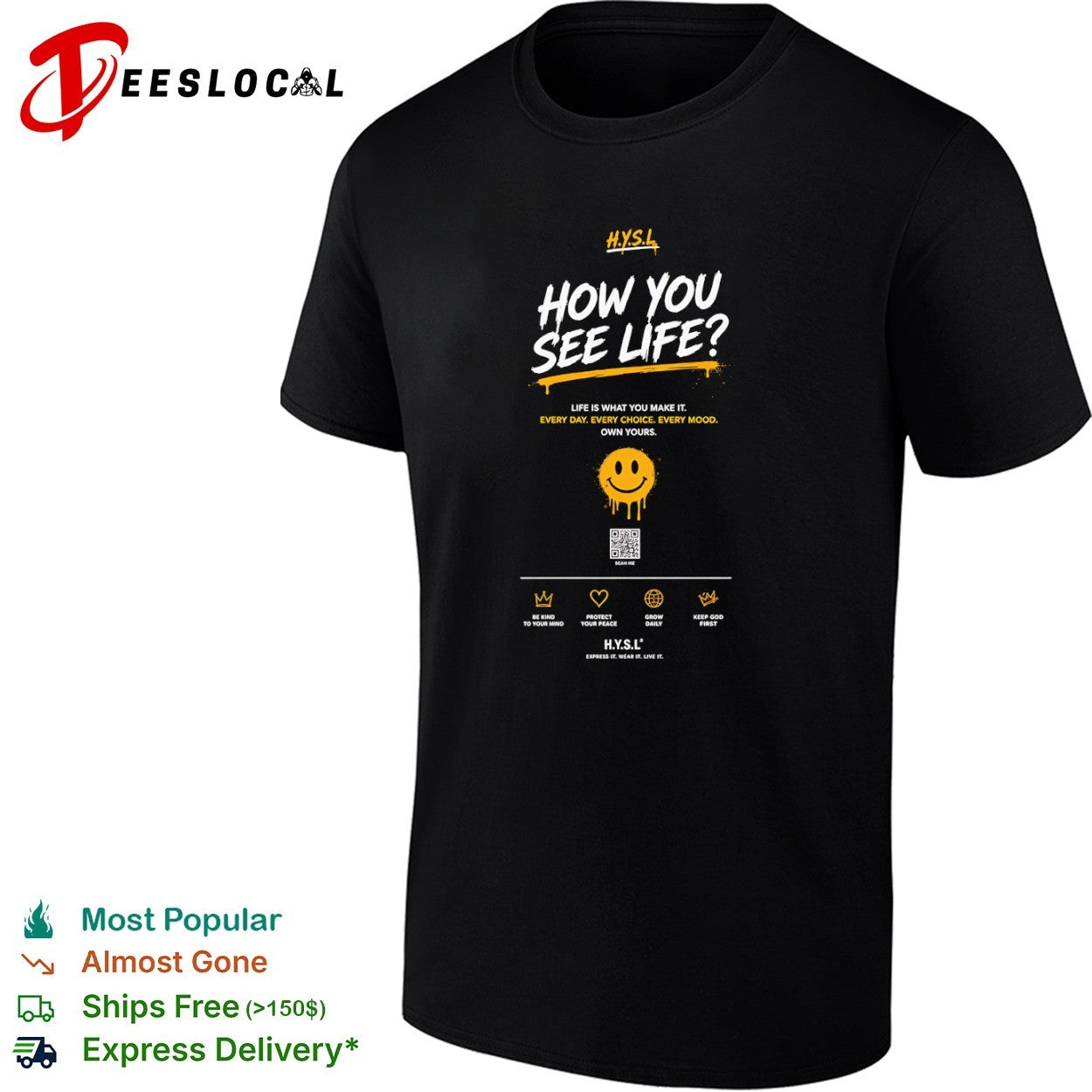 How You See Life H Y S L Be Kind to Your Mind Protect - Adult & Kids T-Shirts, Sweatshirts & Hoodies apparel design preview 1