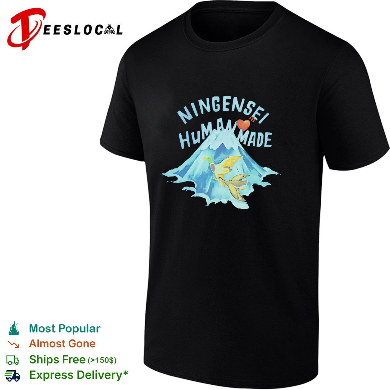 Human Made Ningensei mountain geese ducks Japanese - Adult & Kids T-Shirts, Sweatshirts & Hoodies apparel design preview 1