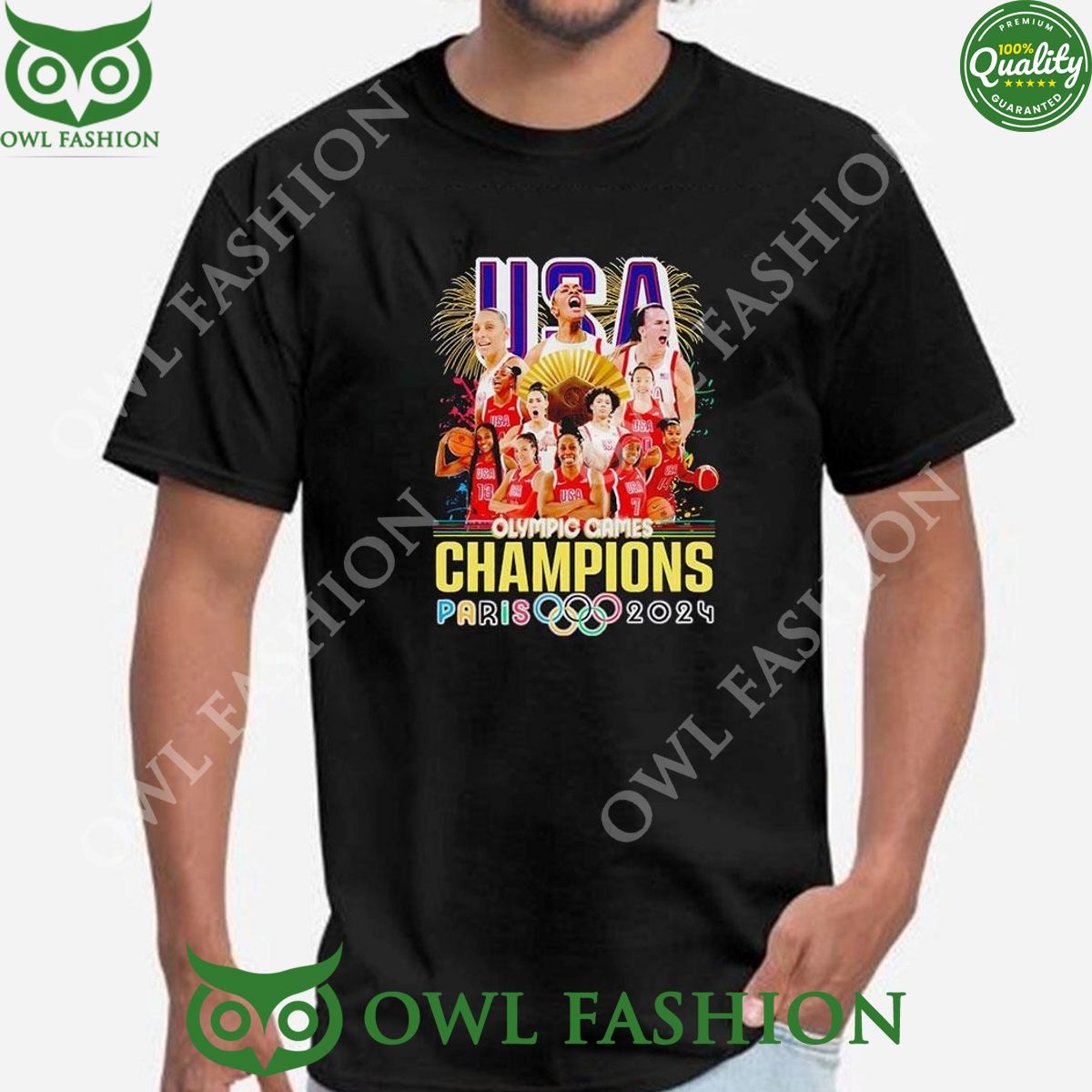 Paris 2024 Usa Womans Basketball Team Olympic Games - Adult & Kids T-Shirts, Sweatshirts & Hoodies apparel design preview 1