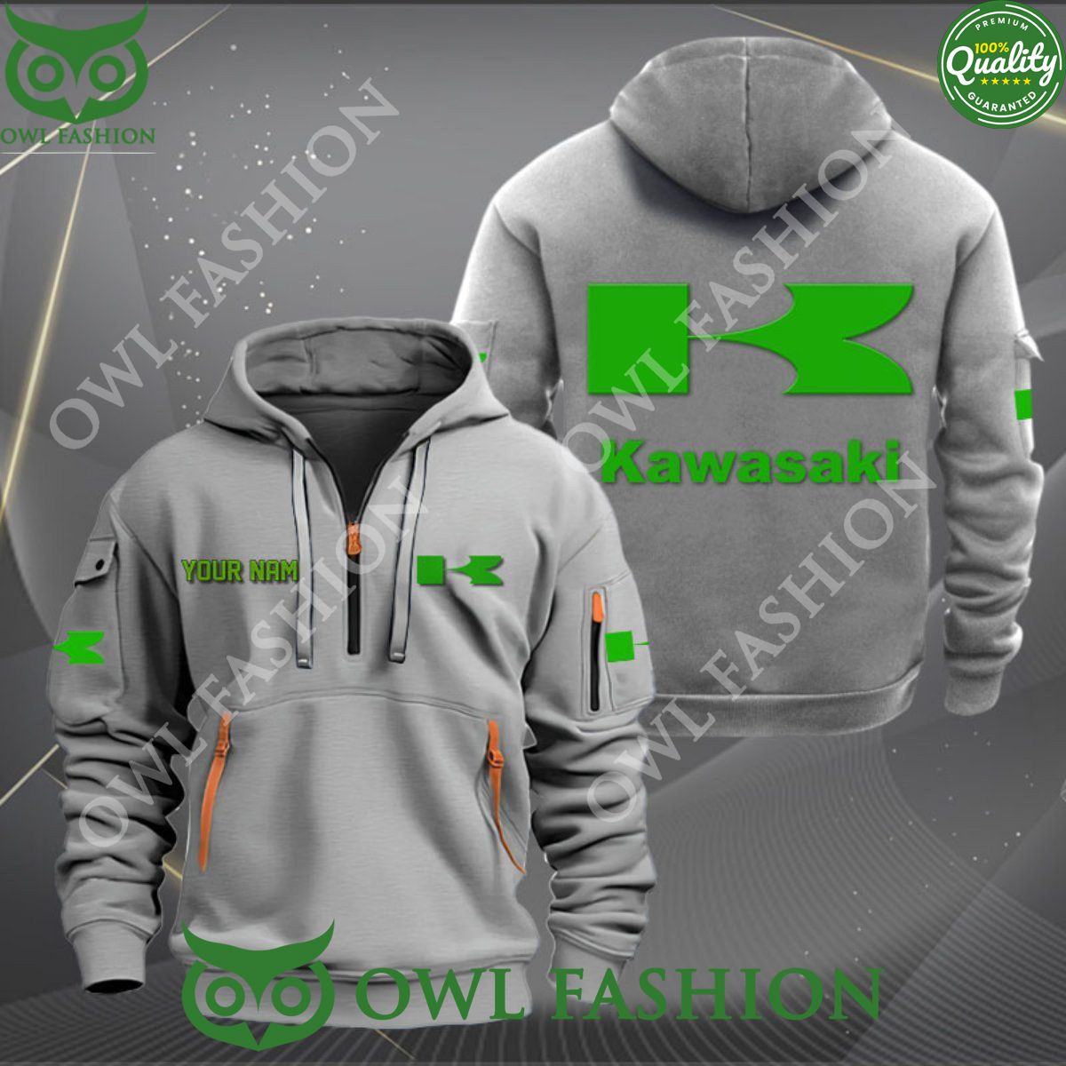 Kawasaki Motorcycle Powersports Personalized 2D - Adult & Kids T-Shirts, Sweatshirts & Hoodies apparel design preview 1
