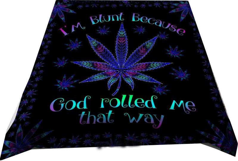 I Am Blunt Because God Rolled Me That Way blanket - Adult & Kids T-Shirts, Sweatshirts & Hoodies apparel design preview 1