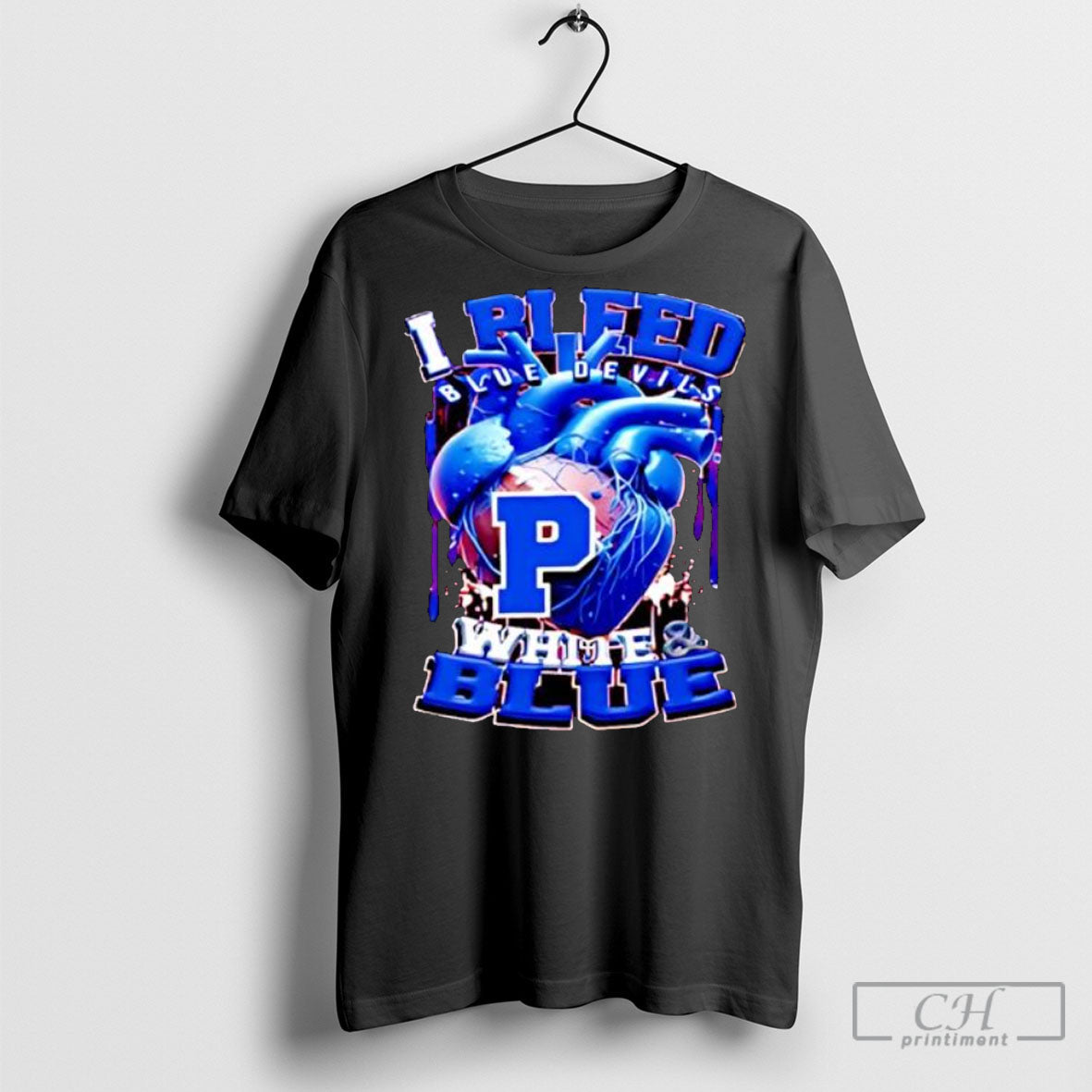I Bleed Blue Devils White And - Adult & Kids T-Shirts, Sweatshirts & Hoodies apparel design preview 1