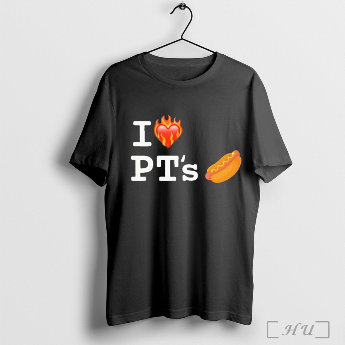 I Love Pts Hot Dog Heart Fire - Adult & Kids T-Shirts, Sweatshirts & Hoodies apparel design preview 1