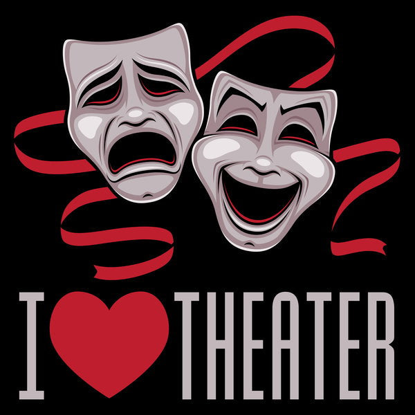 I Love Theater Comedy And Tragedy - Adult & Kids T-Shirts, Sweatshirts & Hoodies apparel design preview 1