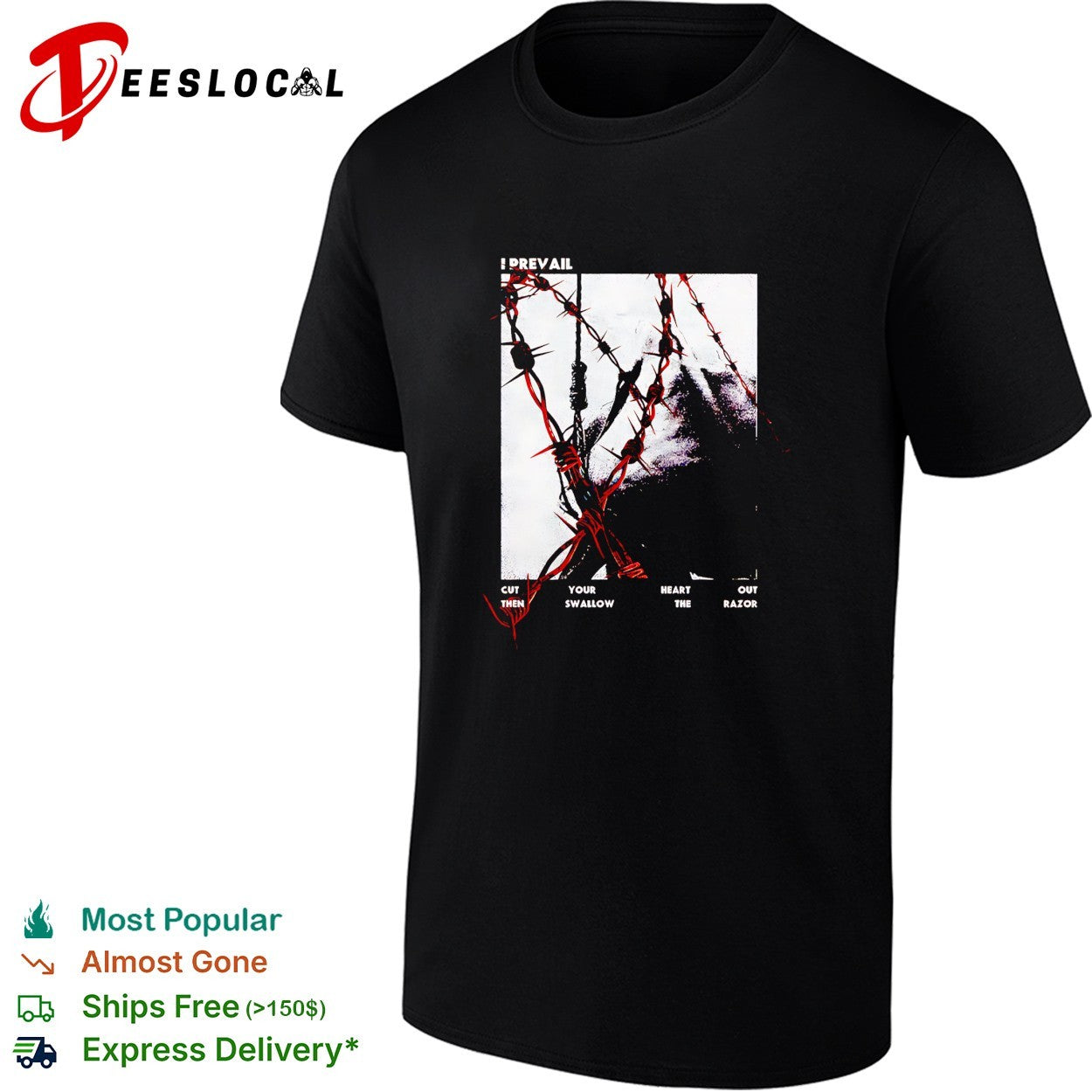 I Prevail cut your heart out then swallow the razor - Adult & Kids T-Shirts, Sweatshirts & Hoodies apparel design preview 1