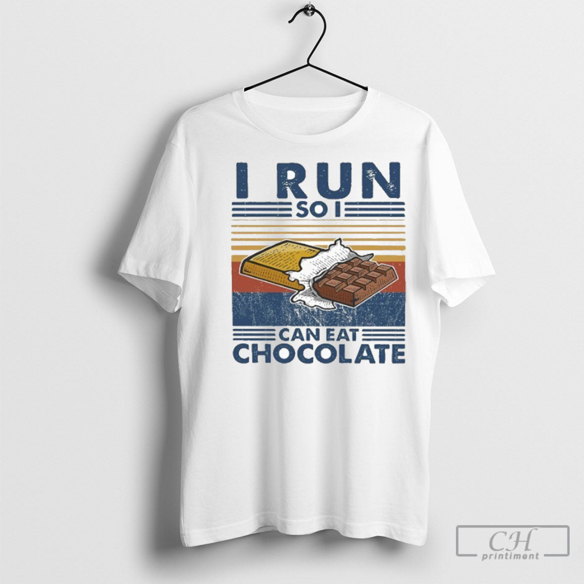 I Run So Can Eat Chocolate Vintage - Adult & Kids T-Shirts, Sweatshirts & Hoodies apparel design preview 1