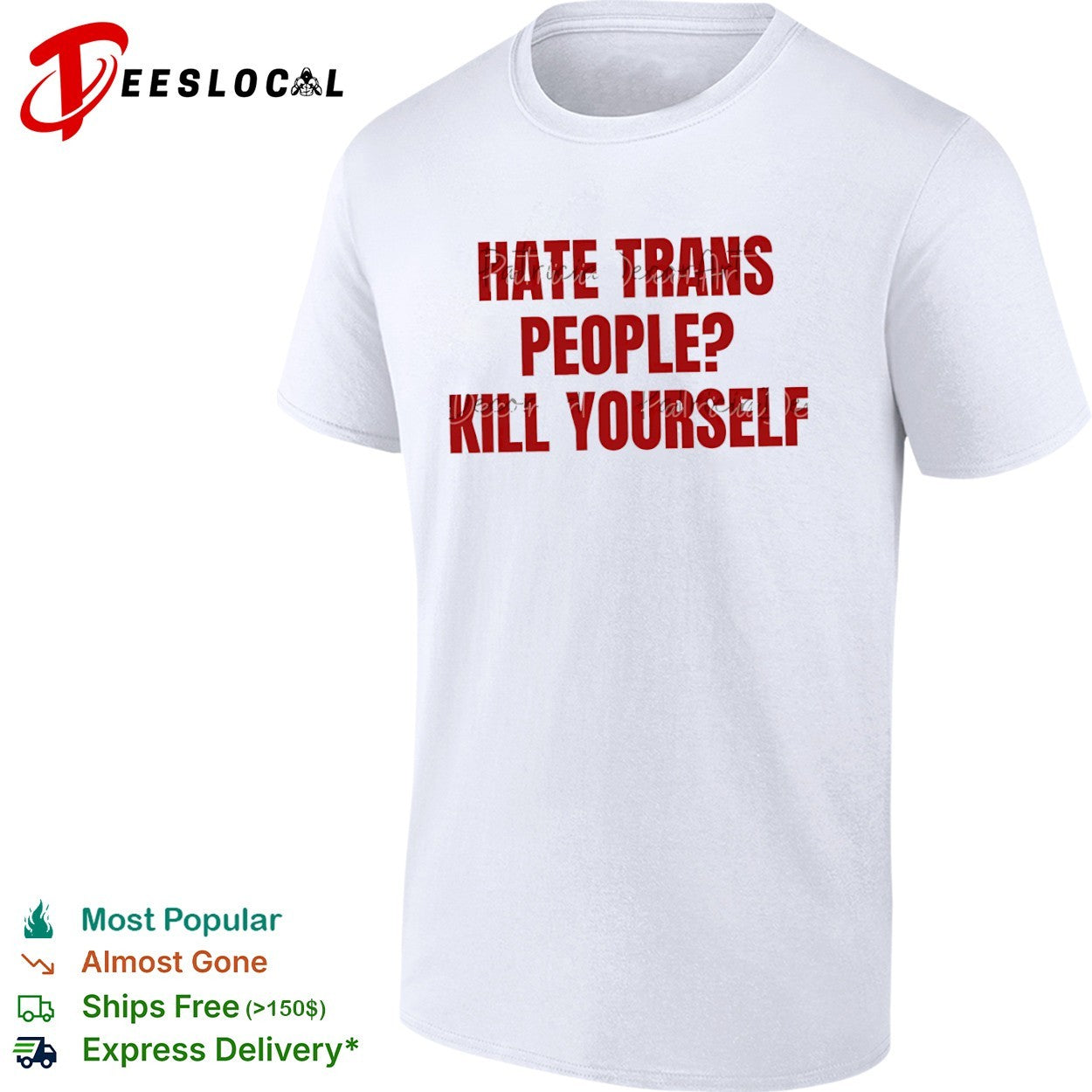 I hate trans people kill yourself - Adult & Kids T-Shirts, Sweatshirts & Hoodies apparel design preview 1