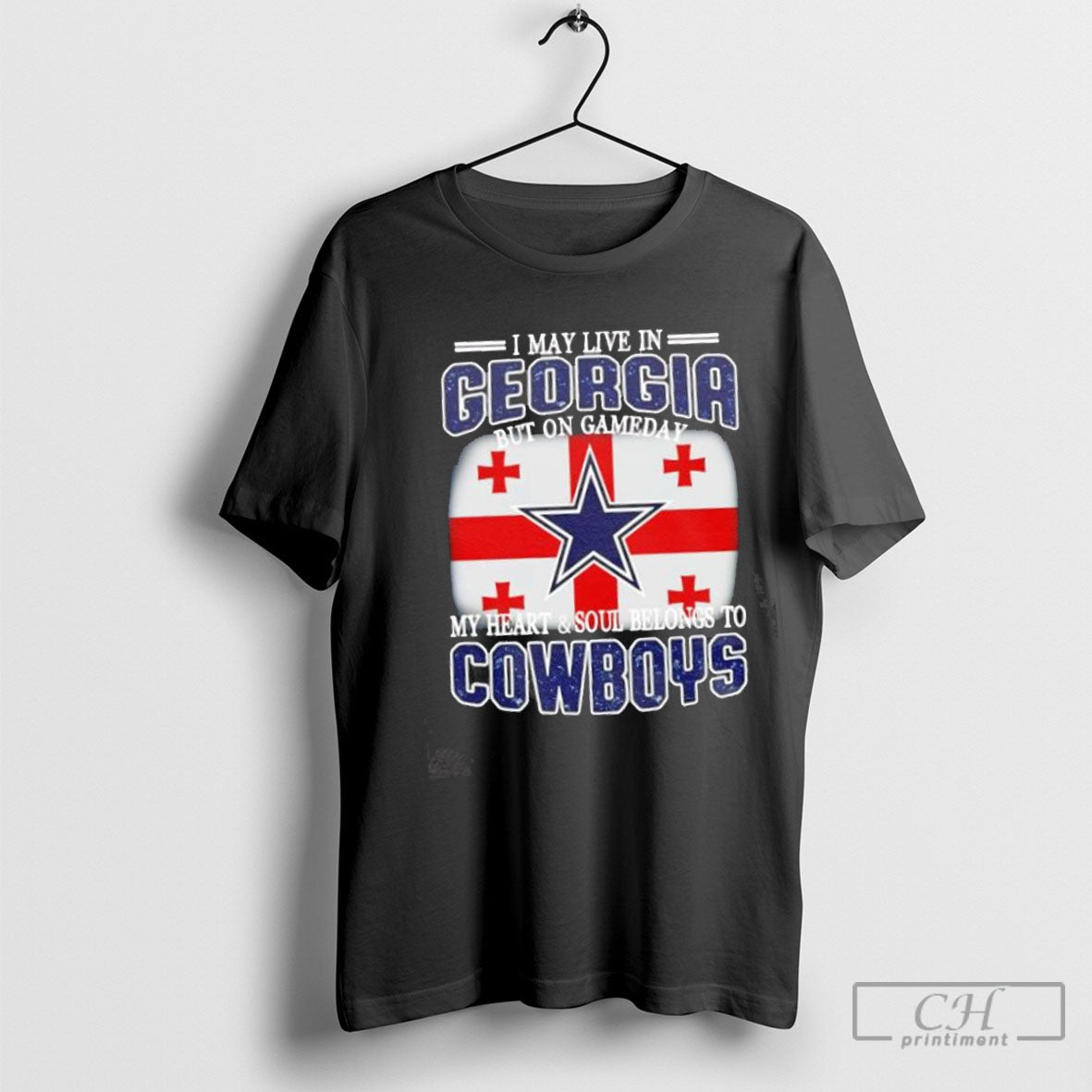 I Live In Georgia And On Gameday My Heart Soul - Adult & Kids T-Shirts, Sweatshirts & Hoodies apparel design preview 1