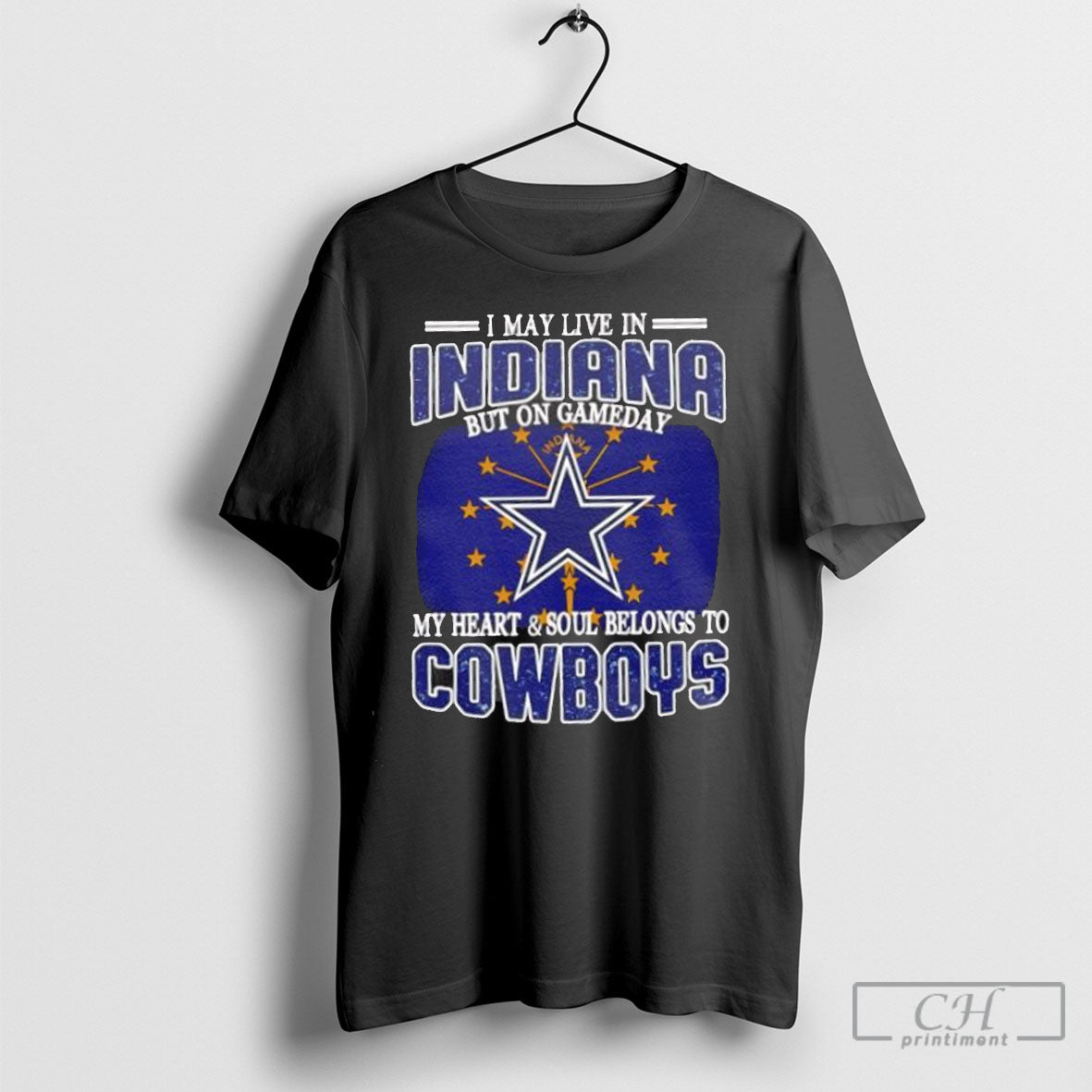 I Live In Indiana And On Gameday My Heart Soul - Adult & Kids T-Shirts, Sweatshirts & Hoodies apparel design preview 1
