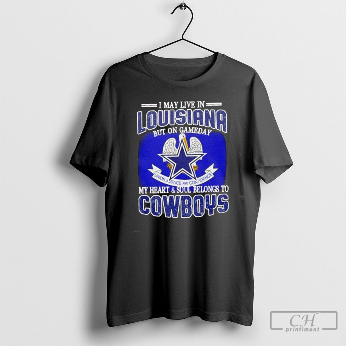 I Live In Louisiana And On Gameday My Heart Soul - Adult & Kids T-Shirts, Sweatshirts & Hoodies apparel design preview 1