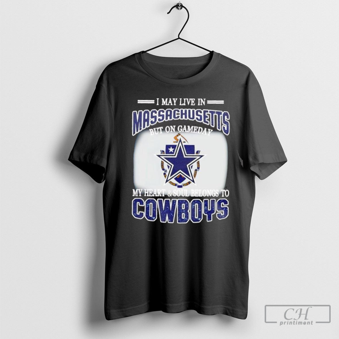 I Live In Massachusetts And On Gameday My Heart Soul - Adult & Kids T-Shirts, Sweatshirts & Hoodies apparel design preview 1
