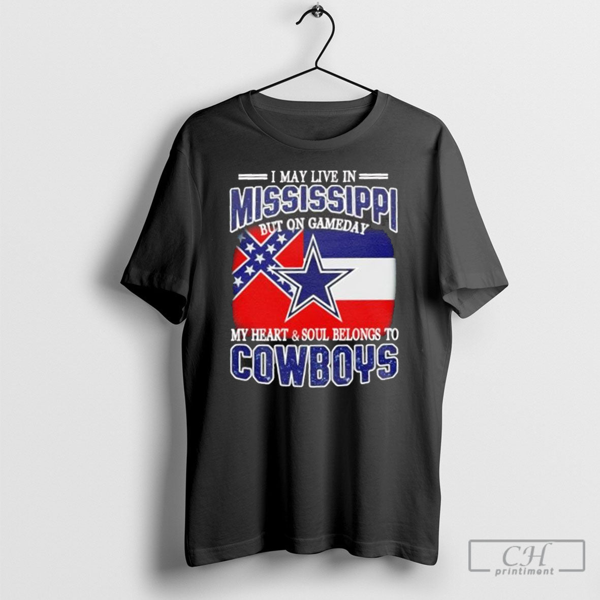 I Live In Mississippi And On Gameday My Heart Soul - Adult & Kids T-Shirts, Sweatshirts & Hoodies apparel design preview 1