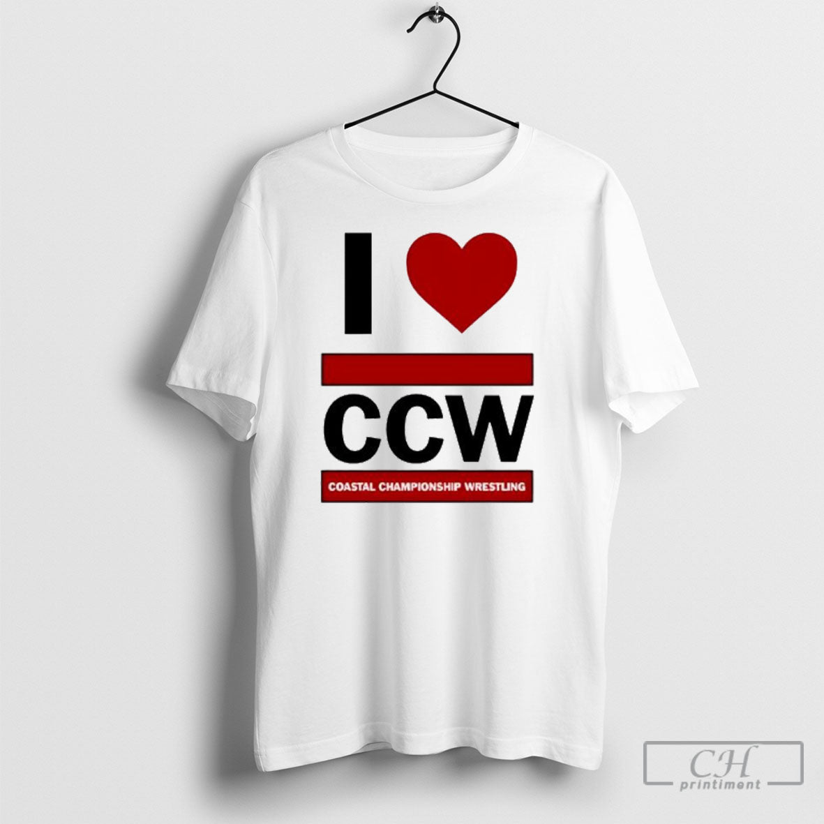 I Love Ccw Coastal Championship Wrestling - Adult & Kids T-Shirts, Sweatshirts & Hoodies apparel design preview 1