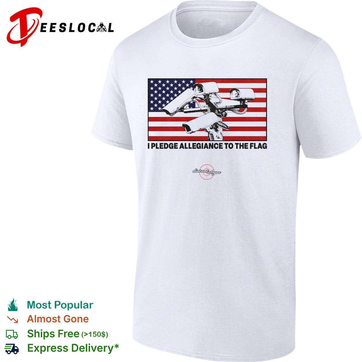 I pledge allegiance to the flag surveillance cameras - Adult & Kids T-Shirts, Sweatshirts & Hoodies apparel design preview 1