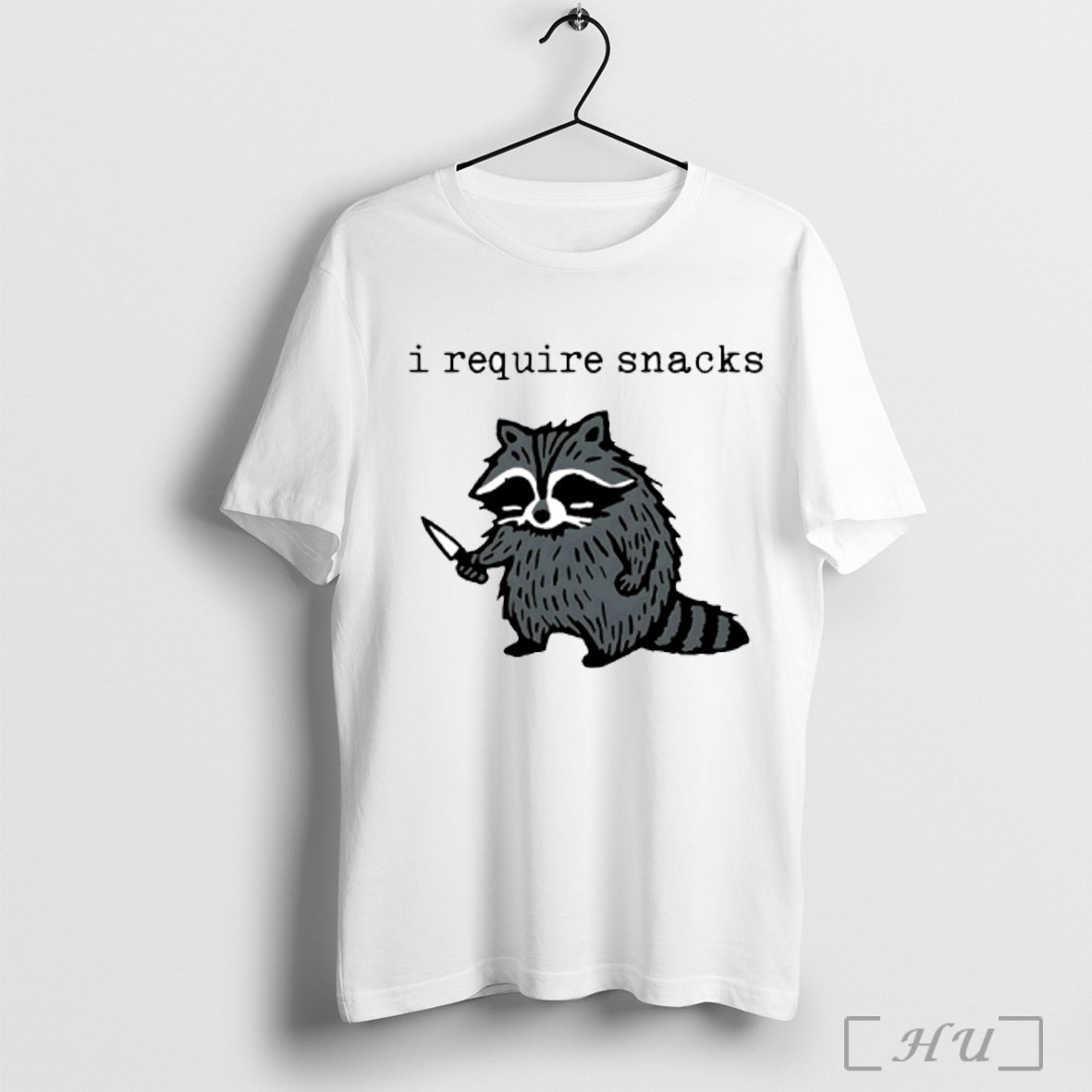 I Require Snacks Raccoon Knife - Adult & Kids T-Shirts, Sweatshirts & Hoodies apparel design preview 1