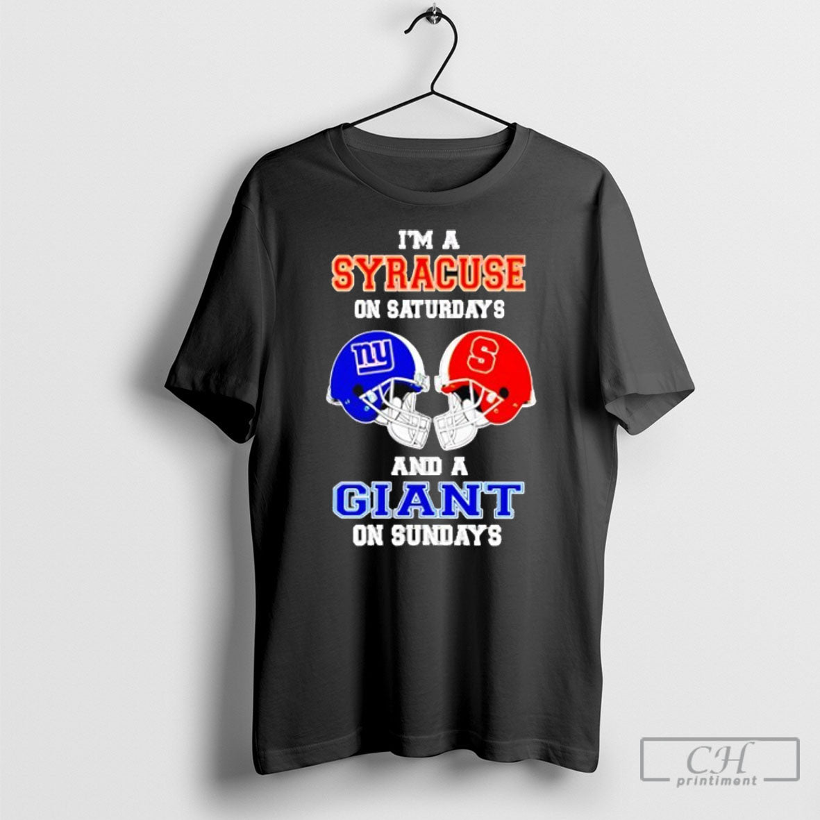 Im A Syracuse Orange On Saturdays And New York Giants - Adult & Kids T-Shirts, Sweatshirts & Hoodies apparel design preview 1