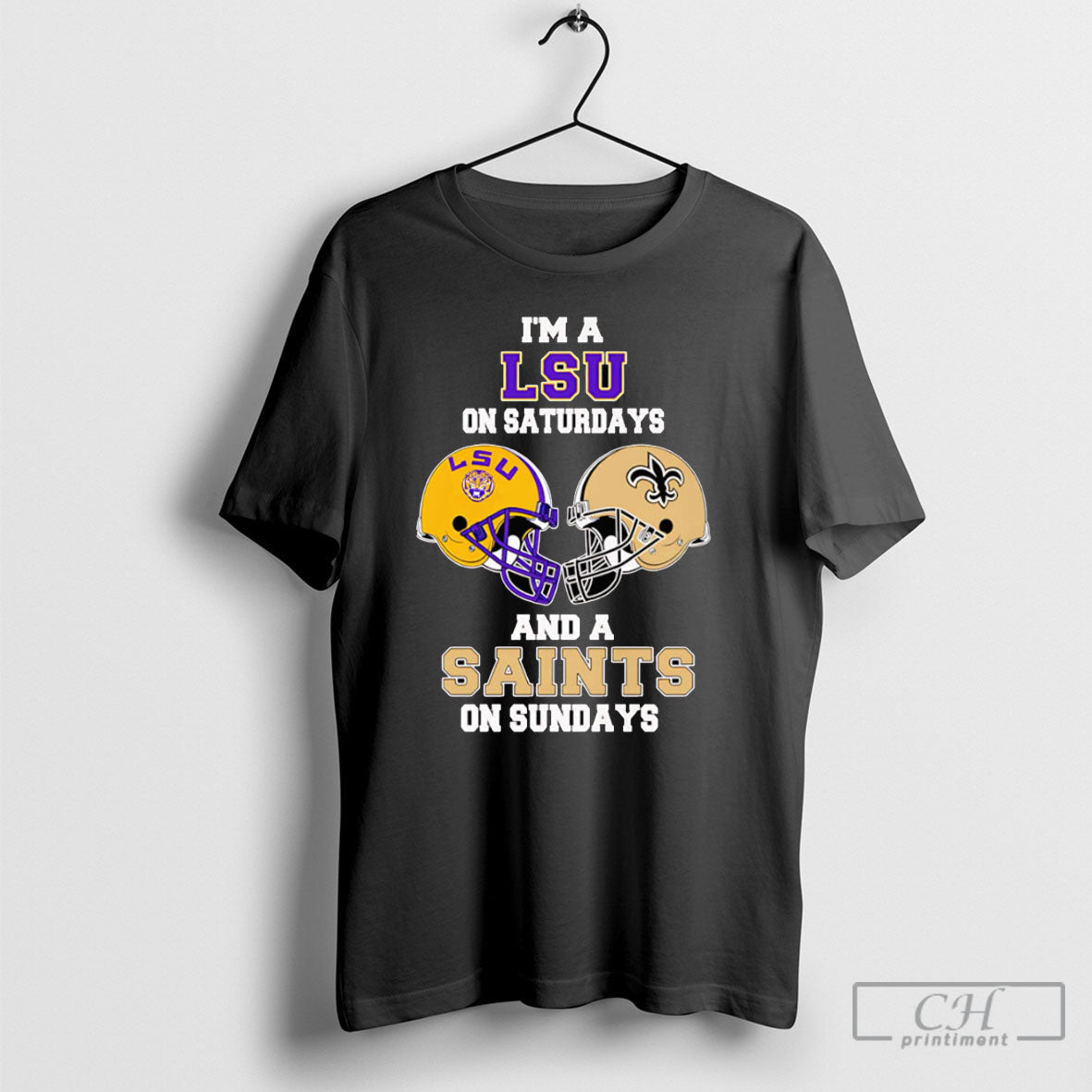 Im A Lsu On Saturdays And Saints Sundays - Adult & Kids T-Shirts, Sweatshirts & Hoodies apparel design preview 1