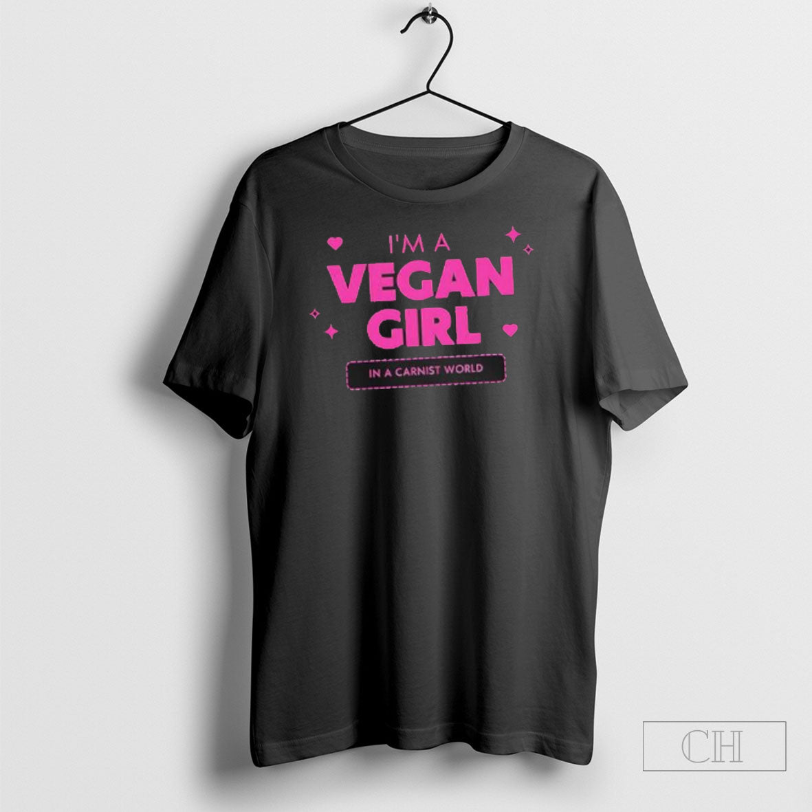 Im A Vegan Girl In Carnist World - Adult & Kids T-Shirts, Sweatshirts & Hoodies apparel design preview 1