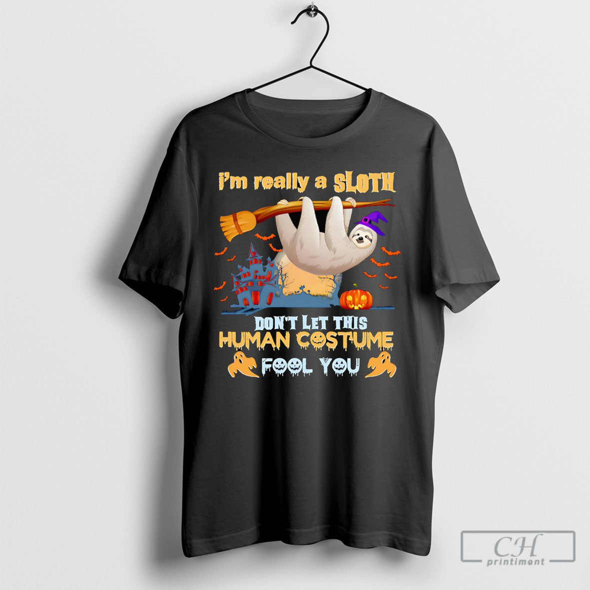 Im Really A Sloth Dont Let This Human Costume Fool - Adult & Kids T-Shirts, Sweatshirts & Hoodies apparel design preview 1