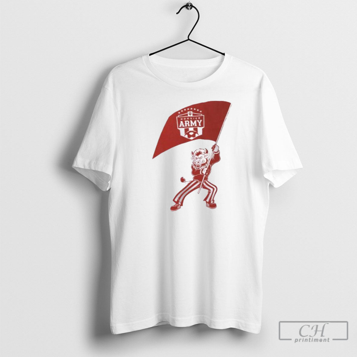 Indiana Mens Soccer Mascot - Adult & Kids T-Shirts, Sweatshirts & Hoodies apparel design preview 1