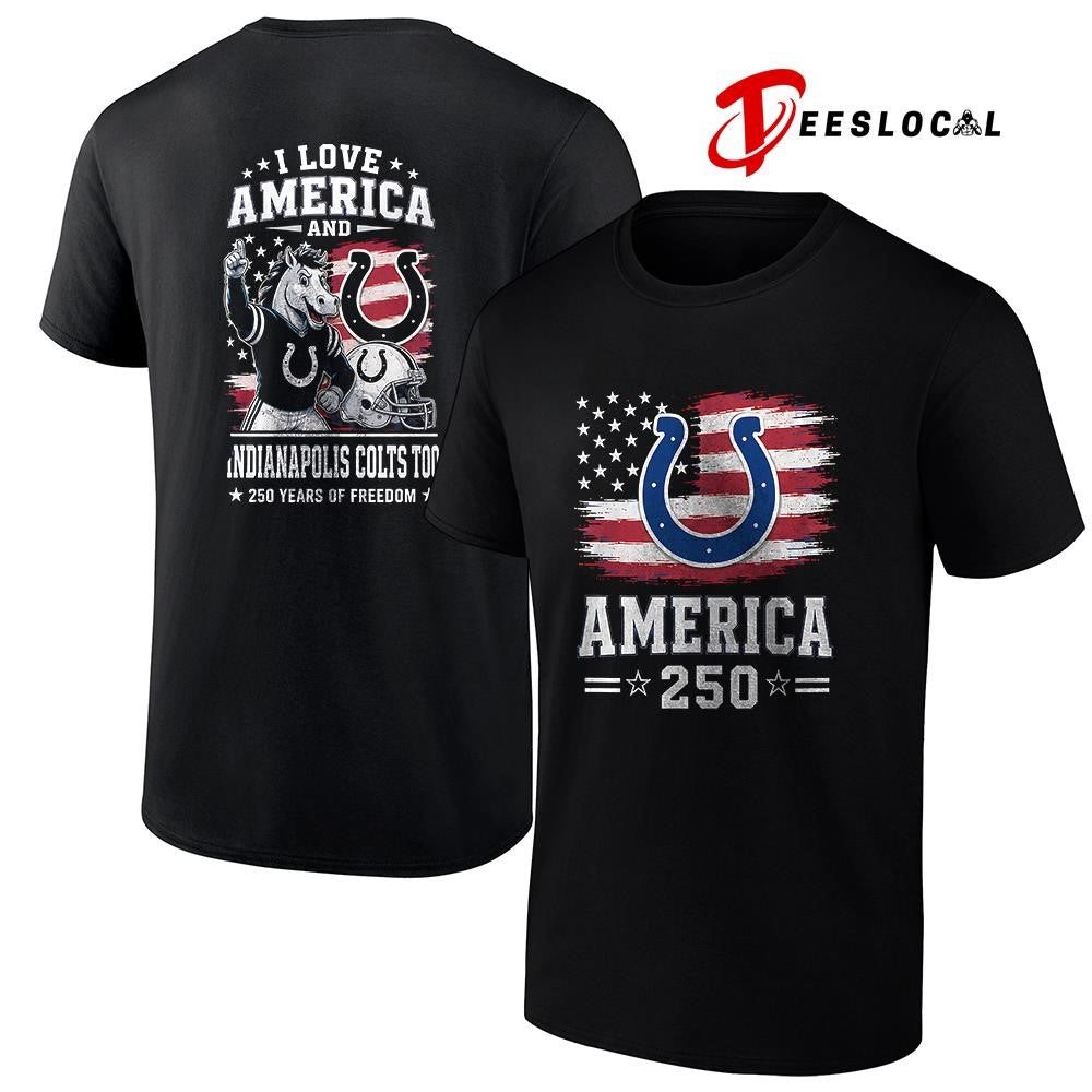 Indianapolis Colts 250 years of freedom mascot - Adult & Kids T-Shirts, Sweatshirts & Hoodies apparel design preview 1