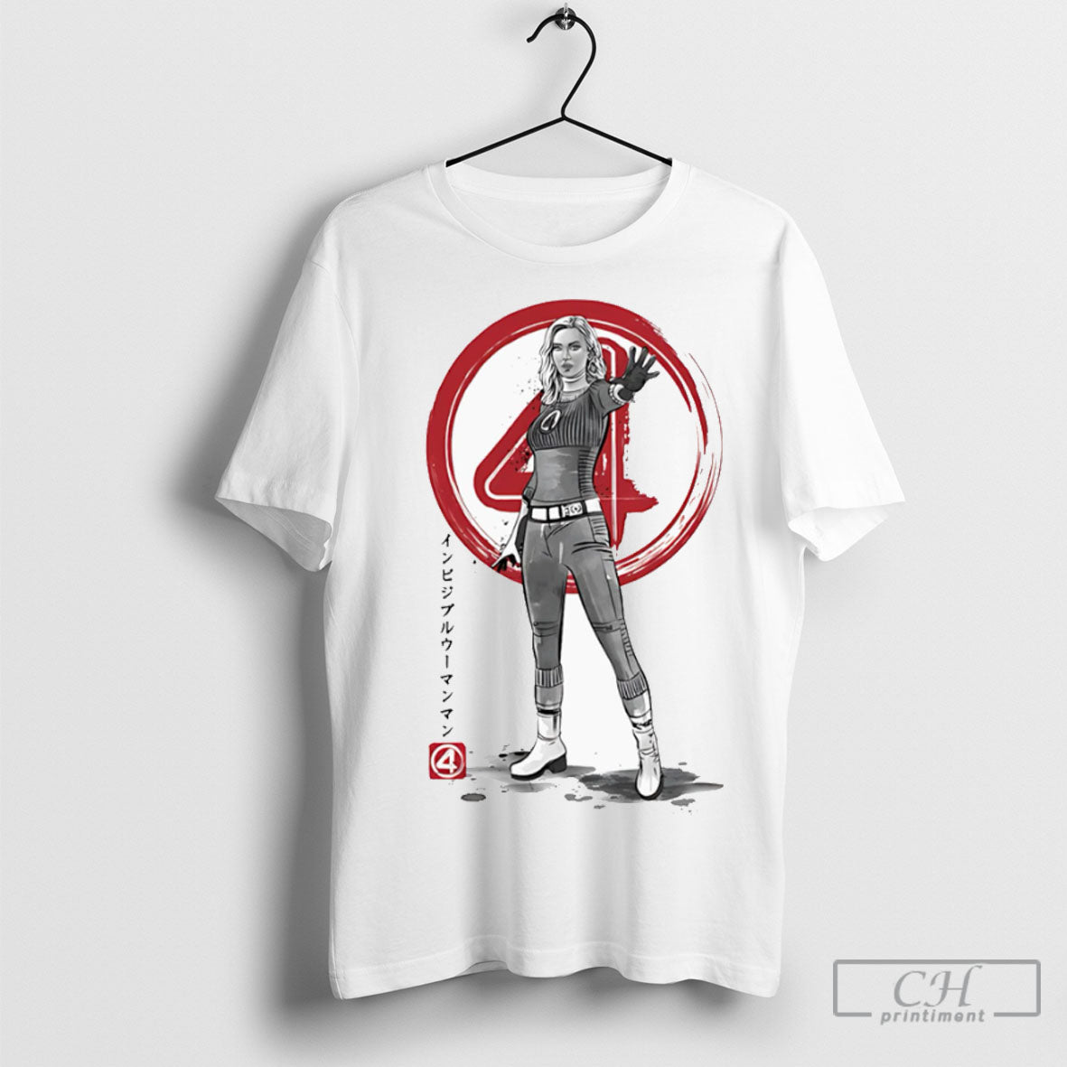 Invisible Woman Sumi E Japanese - Adult & Kids T-Shirts, Sweatshirts & Hoodies apparel design preview 1