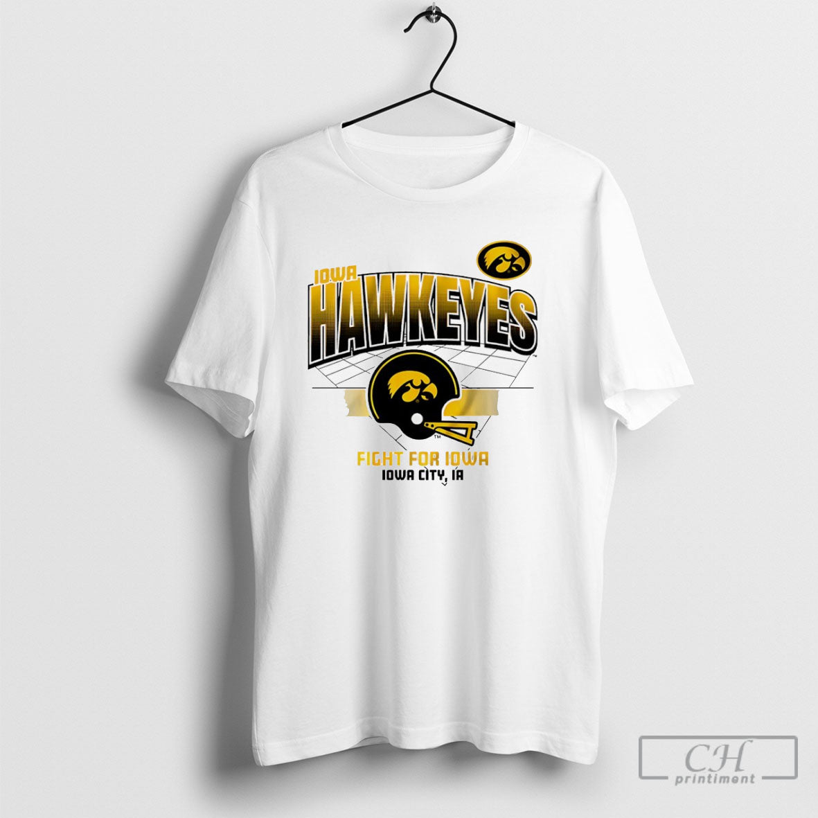 Iowa Hawkeyes Football Fight For Helmet Grid - Adult & Kids T-Shirts, Sweatshirts & Hoodies apparel design preview 1
