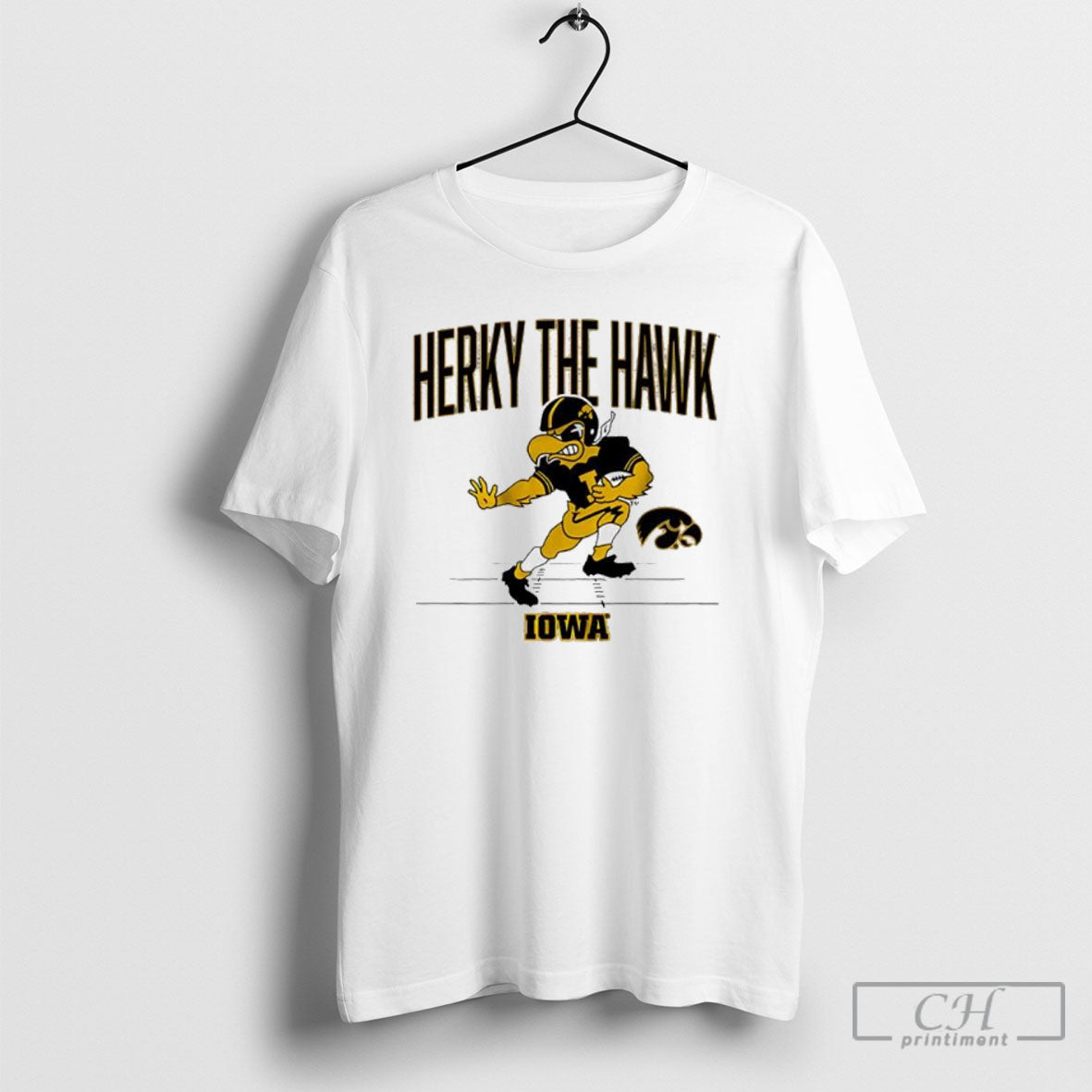 Iowa Hawkeyes Football Gridiron Mascot - Adult & Kids T-Shirts, Sweatshirts & Hoodies apparel design preview 1