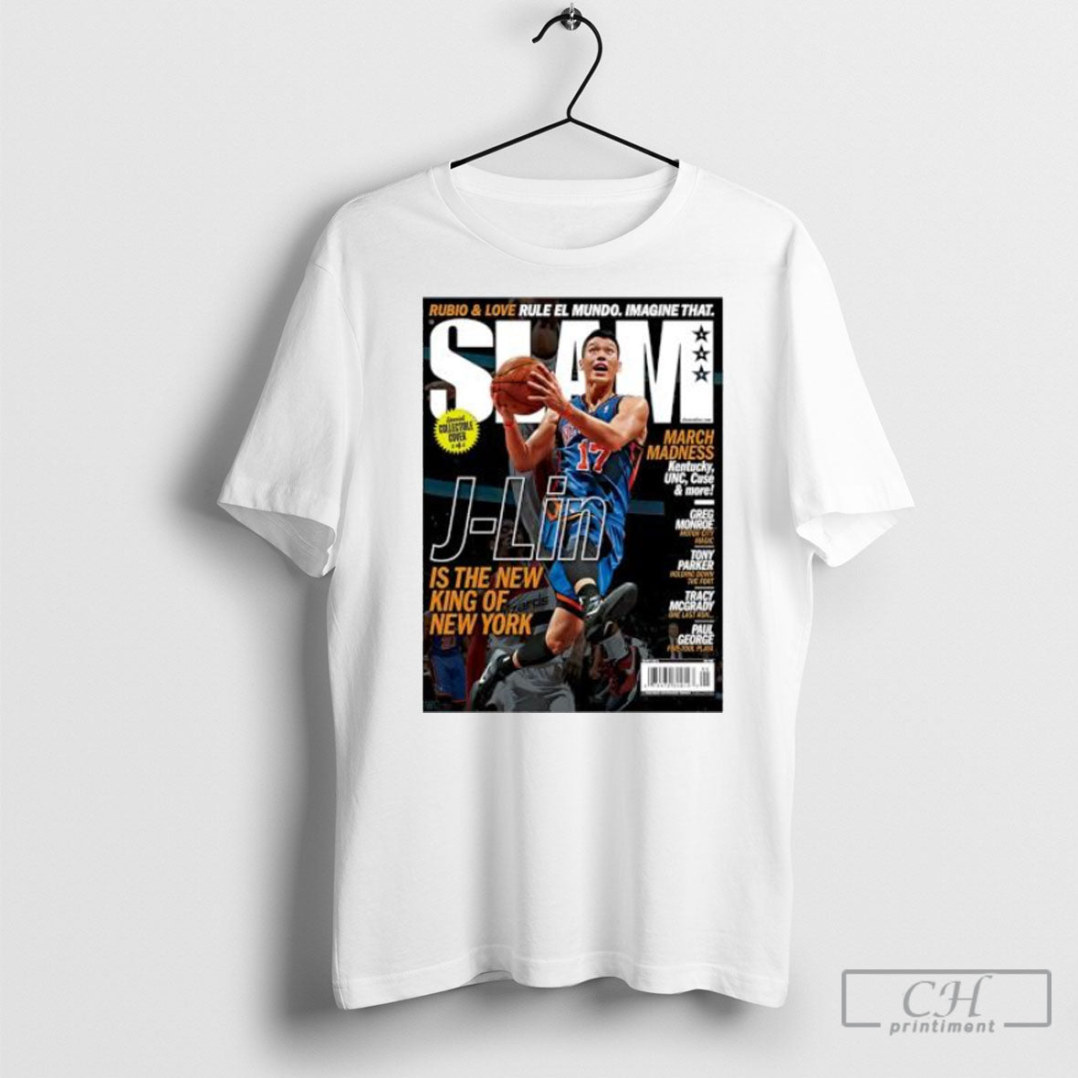 J Lin Is The New King Of York Basketball Posters - Adult & Kids T-Shirts, Sweatshirts & Hoodies apparel design preview 1