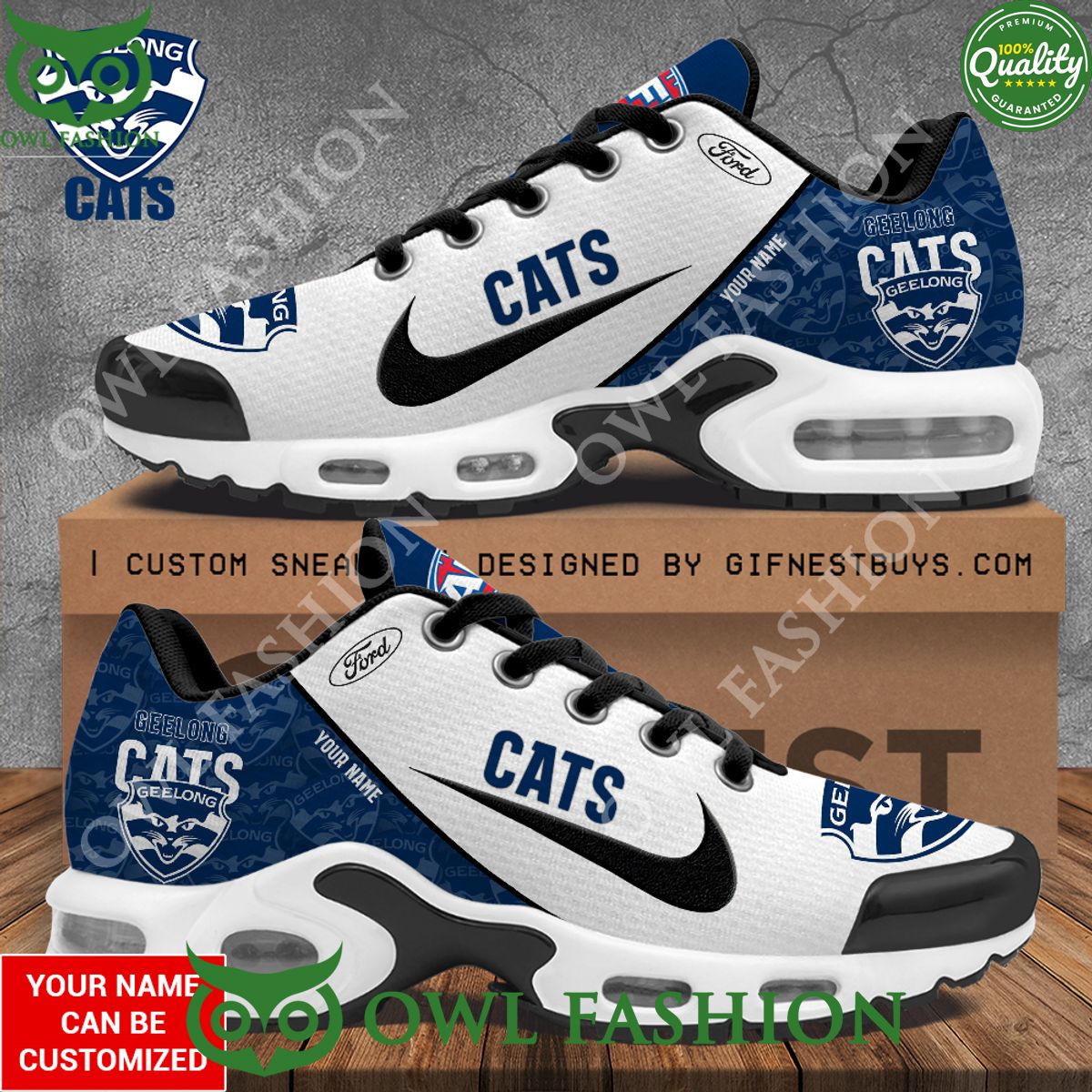 Custom name Geelong Cats Au sport club Air Max Shoes - Adult & Kids T-Shirts, Sweatshirts & Hoodies apparel design preview 1