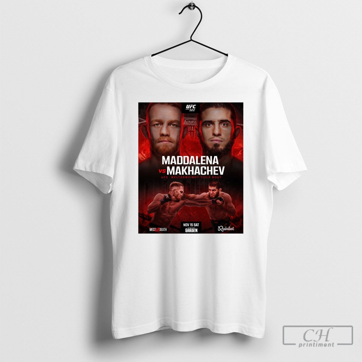 Jack Della Maddalena Vs Islam Makhachev Ufc - Adult & Kids T-Shirts, Sweatshirts & Hoodies apparel design preview 1