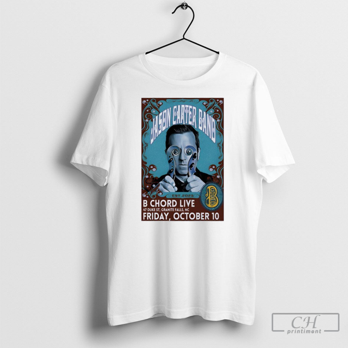 Jason Carter Band Est 2025 B Chord Live 47 Duke St - Adult & Kids T-Shirts, Sweatshirts & Hoodies apparel design preview 1