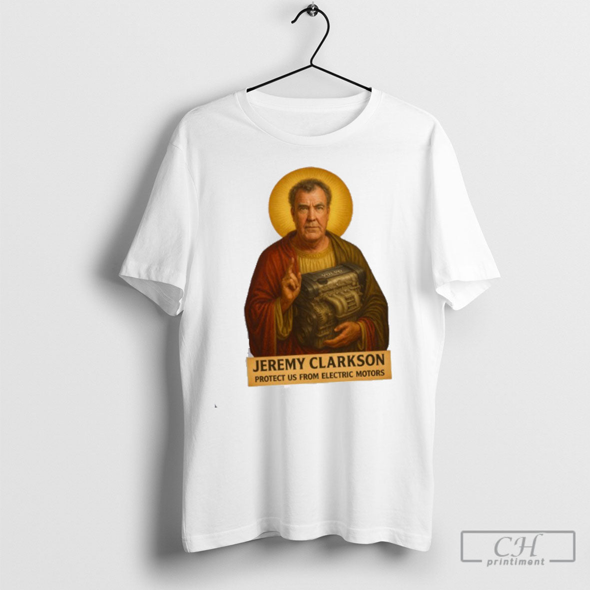 Jeremy Clarkson Protect Us From Electric Motors - Adult & Kids T-Shirts, Sweatshirts & Hoodies apparel design preview 1