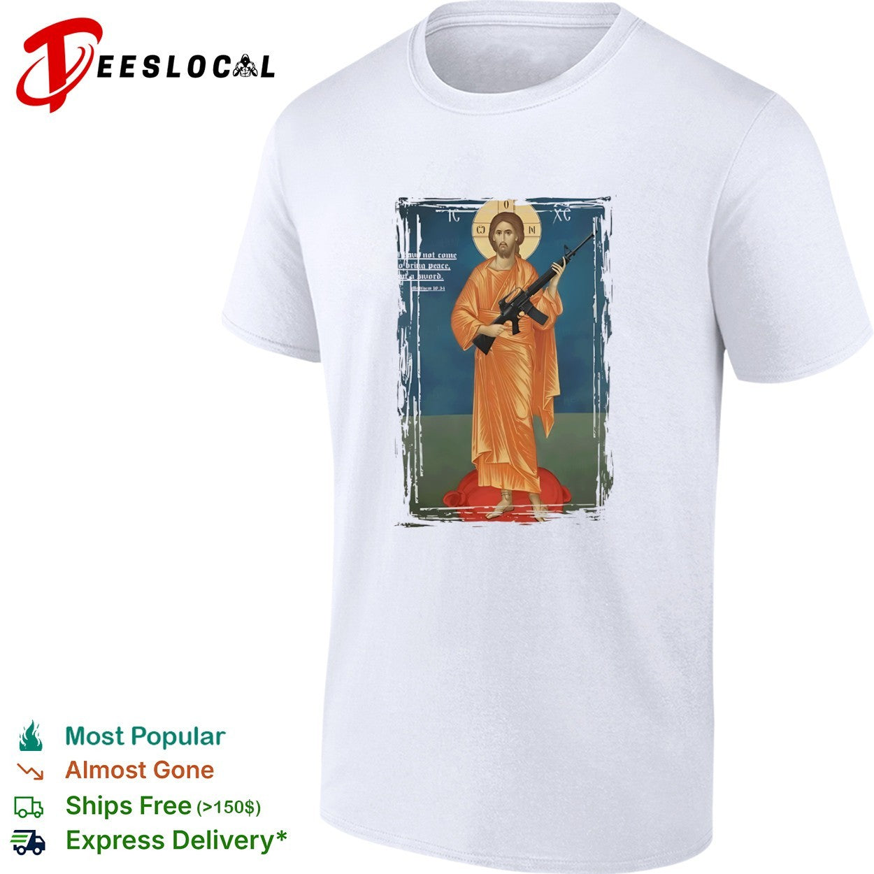 Jesus Christ I have not come to bring peace but a - Adult & Kids T-Shirts, Sweatshirts & Hoodies apparel design preview 1