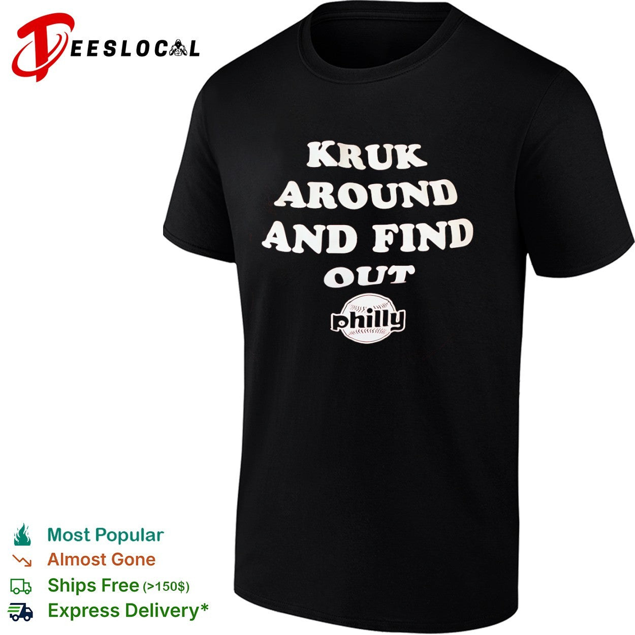 John Kruk Philadelphia Phillies baseball around and - Adult & Kids T-Shirts, Sweatshirts & Hoodies apparel design preview 1