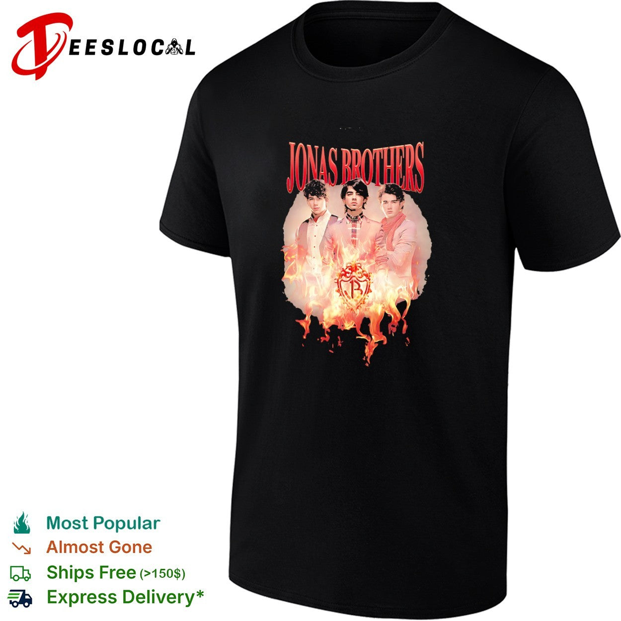 Jonas Brothers fire - Adult & Kids T-Shirts, Sweatshirts & Hoodies apparel design preview 1