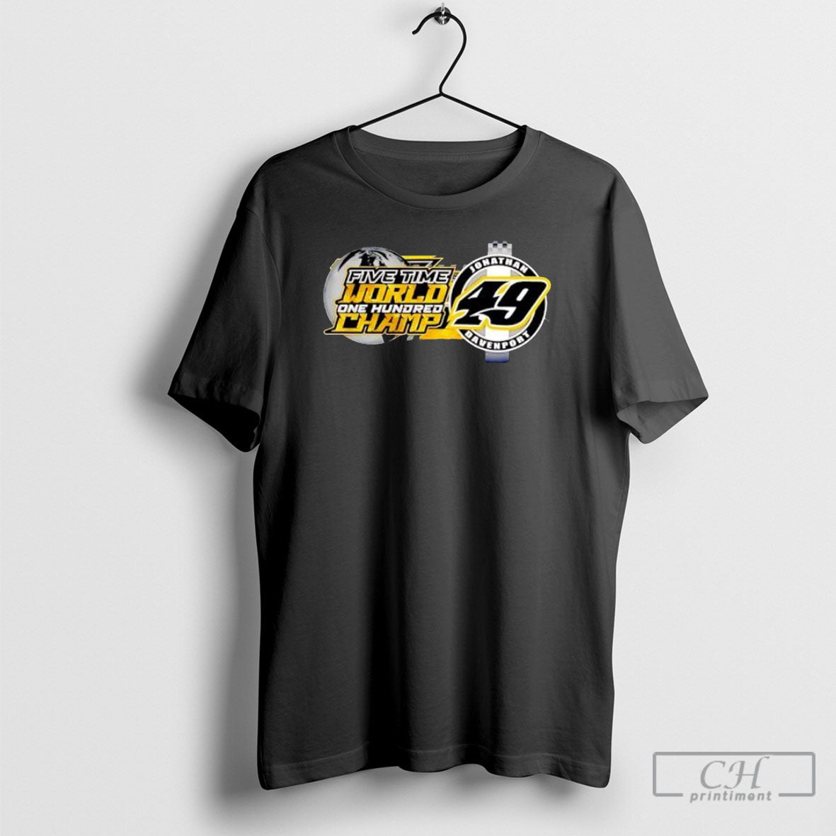 Jonathan Davenport 49 Five Time World One Hundred - Adult & Kids T-Shirts, Sweatshirts & Hoodies apparel design preview 1