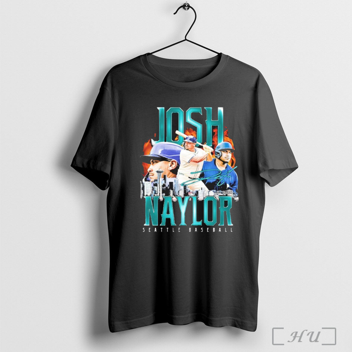 Josh Naylor Retro Flair Seattle Baseball - Adult & Kids T-Shirts, Sweatshirts & Hoodies apparel design preview 1