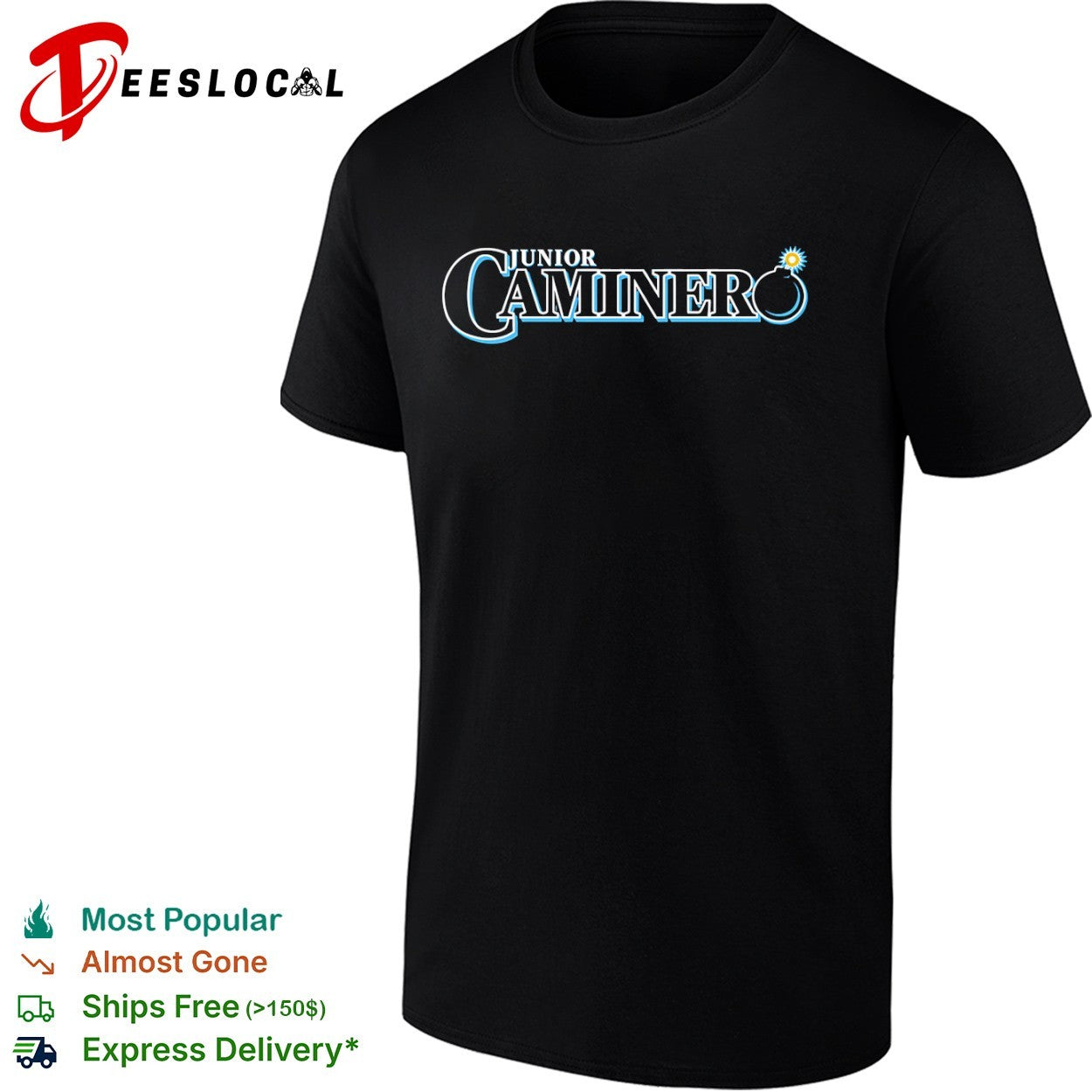 Junior Caminero MLB baseball Tampa Bay Rays - Adult & Kids T-Shirts, Sweatshirts & Hoodies apparel design preview 1