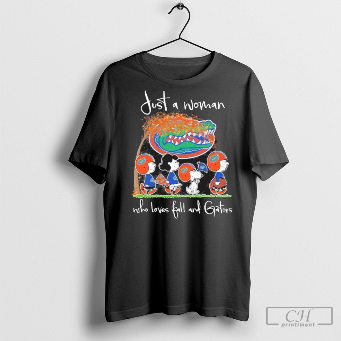 Just A Woman Who Loves Fall And Florida Gators X The - Adult & Kids T-Shirts, Sweatshirts & Hoodies apparel design preview 1